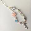 Korea Y2K Cute Star Silvery Bow Beaded Phone Chain Charm Lanyard For Smart Phone Universal Accessories Jewelry Pendant