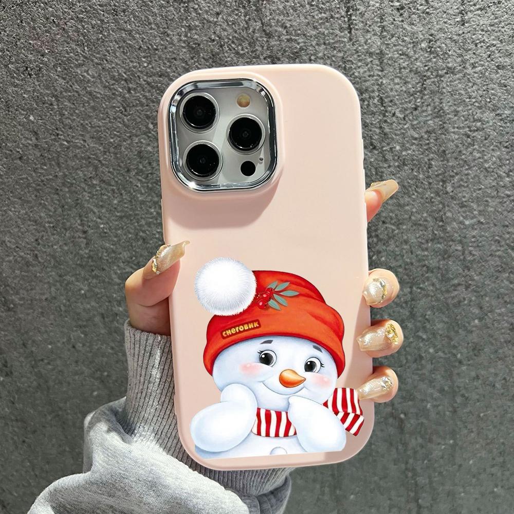 N98 С Новым годом, Рождеством, мягкие чехлы для телефонов iPhone 16 Pro Max Xiaomi 11 Lite Redmi 13C Note 11s, защитная рамка для камеры, задняя крышка