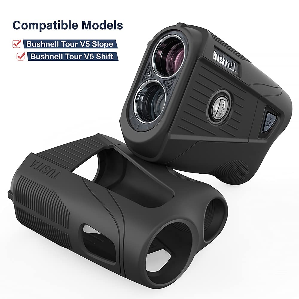 Силиконовый чехол TUSITA, совместимый с лазерным дальномером Bushnell Tour V5 Slope Shift Laser Golf Rangefinder, черный -