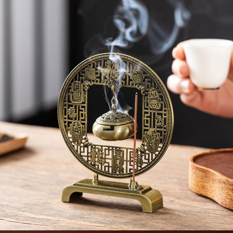 Курильница для благовоний в виде цветка лотоса, ретро, выдолбленная, цинковый сплав, подвесные курильницы для лотоса, благословение, держатель для настурции, домашний офис, декор