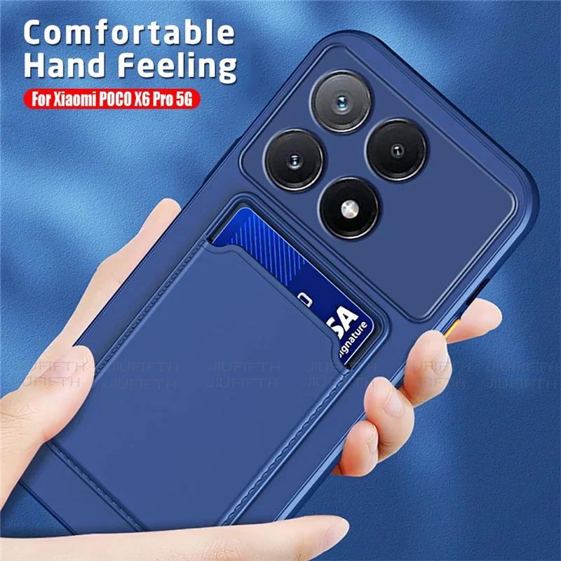 For Xiaomi Poco X7 Silicone card slot phone case X 7 X6 X5 X4 X3 Pro 5G NFC GT soft wallet holder little F6 M6 M4 pro back cover