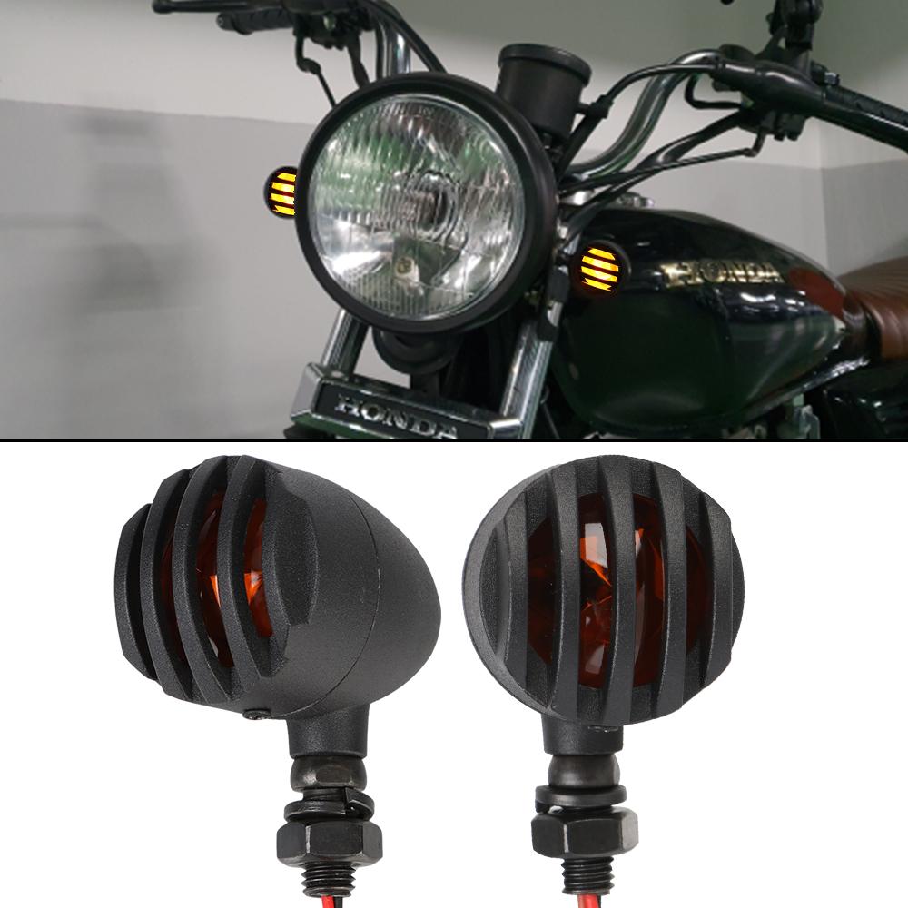 Ретро забор для Honda, Suzuki, Cafe Racer, 2 шт., галогенный указатель поворота, мигалка, индикатор, мигалка