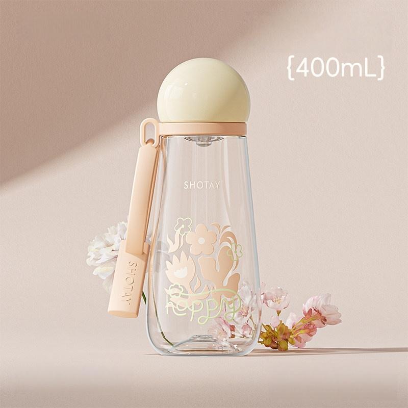 SHOTAY 400/600 мл Пластиковая кружка для воды с цветочным узором, Бутылка для воды с ситечком для чая, Герметичная, Кружка для заваривания чая, Портативная офисная кружка