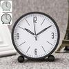 Alarm Clock Night Light Small Round Silent Sweep Analogue Alarm Clock Table Clocks for Home Office Desktop Drop
