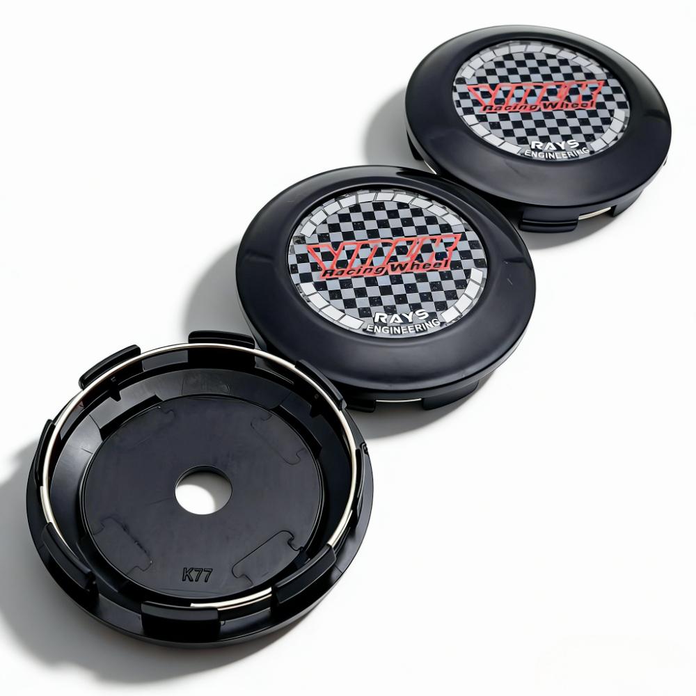 4pcs 77MM Clips 72MM JDM VOLK Logo Emblem Car Wheel Center Caps Rim Hubcaps Dust Cover RAYS Badge Wheels Hub Cap Car Accessories