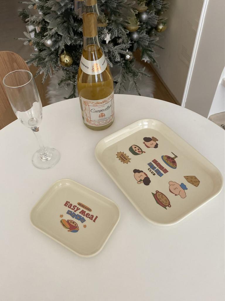 Cute Cartoon Breakfast Tray Table Debris Storage Snacks Ornaments Tray Posing Decorative Props