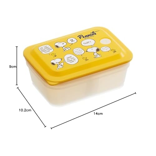 Skater Bento Box, Antibacterial, Fluffy, 450ml, Packing, Integrated Air Valve, 1 Tier, Snoopy Peanuts PAS5AG-A