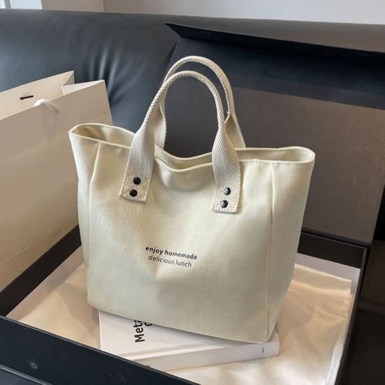 Canvas Handbag Large Capacity Zipper Closure Roomy Handbag Shopping Beach Travel Tote Bag Versatile Bento Bag