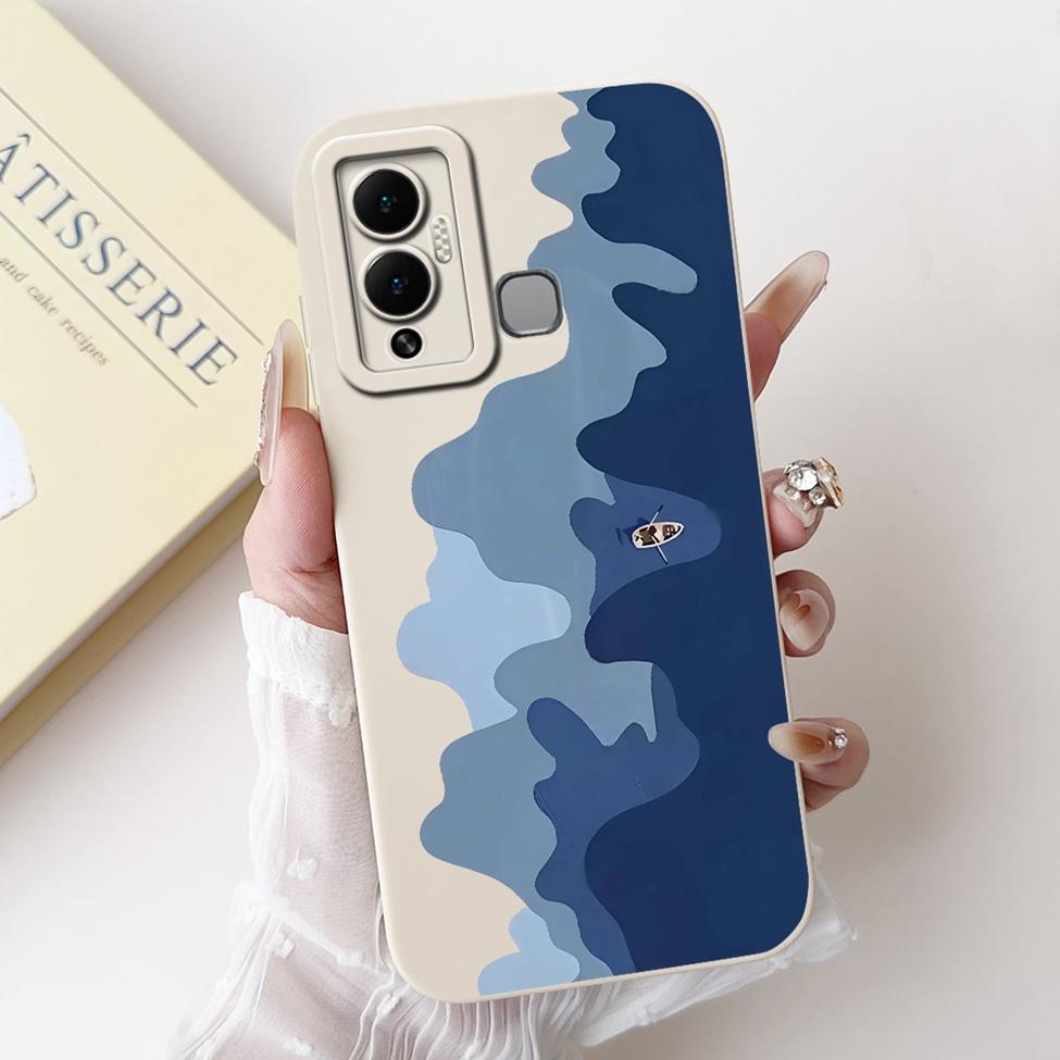 For Infinix Hot 12 Play Case Silicone Cute Fashion Butterfly Love Painted For Cover Inifnix Hot 12 Play Phone Case X6816 X6816C