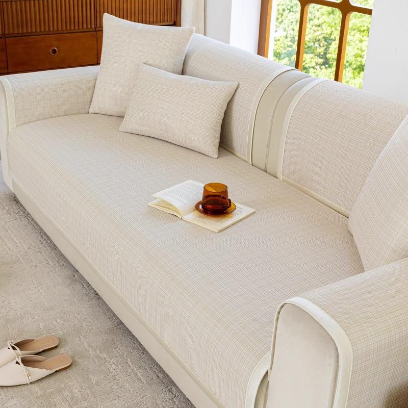 Ice Silk Sofa Cushion  New Summer Mat Seat Cushion High-End All-Inclusive Sofa Cover Straight Row Washable Cover