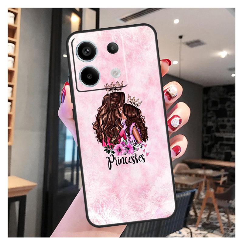 Красивый чехол для мамы, дочки и сына для Xiaomi Redmi Note 13 Pro 12 11 9 10 12S 11S 10S 9S Redmi 13 12 10C 12C 13C чехол