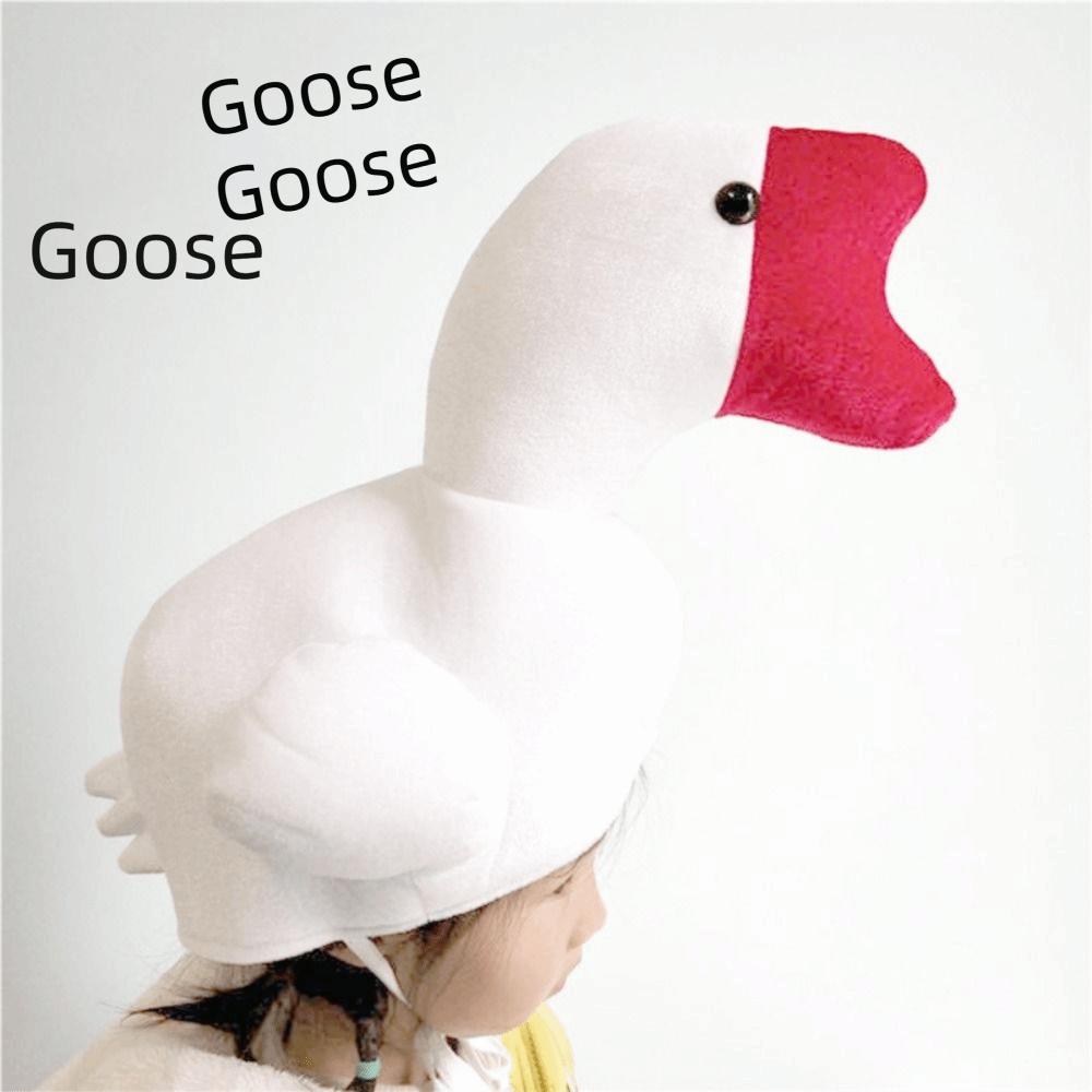Creative Halloween Party Hat White/Pink Cartoon Goose Hat Big Goose Headgear Halloween Apparels