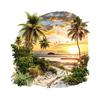 Summer Beach Sunset Wall Stickers Large Tropical Plant Palm Tree Wall Decals Peel And Stick Wall Art Decor for Living Room Bedroom Office Sofa