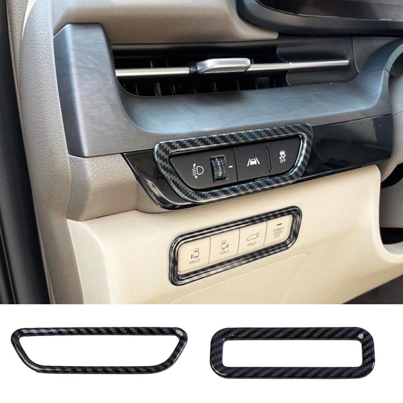 Накладка панели переключения передач на центральной консоли из АБС-пластика из углеродного волокна для Kia Carnival 2022 - крышка рамы переключения передач средней консоли