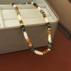 Китайское ретро ожерелье из натурального камня с бусинами и браслет в стиле легкой роскоши, набор украшений
