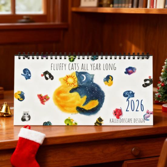 2026 Пушистые коты Настольный календарь Большой календарь с котами Ежемесячный планировщик с четко читаемыми датами Офисные рождественские подарки