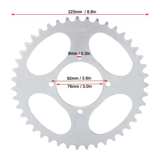 520 43T задняя звездочка 43 зуба 520 шаг задняя звездочка для DIY Go Kart ATV легкий мотоцикл