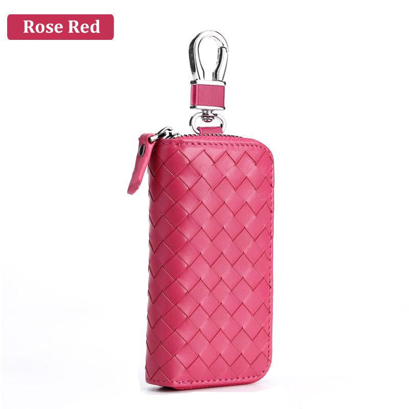 Кошельки для ключей из натуральной кожи, плетение на молнии, стильная сумка для ключей от автомобиля, многофункциональный футляр для карт, мужские и женские держатели для ключей, ключницы