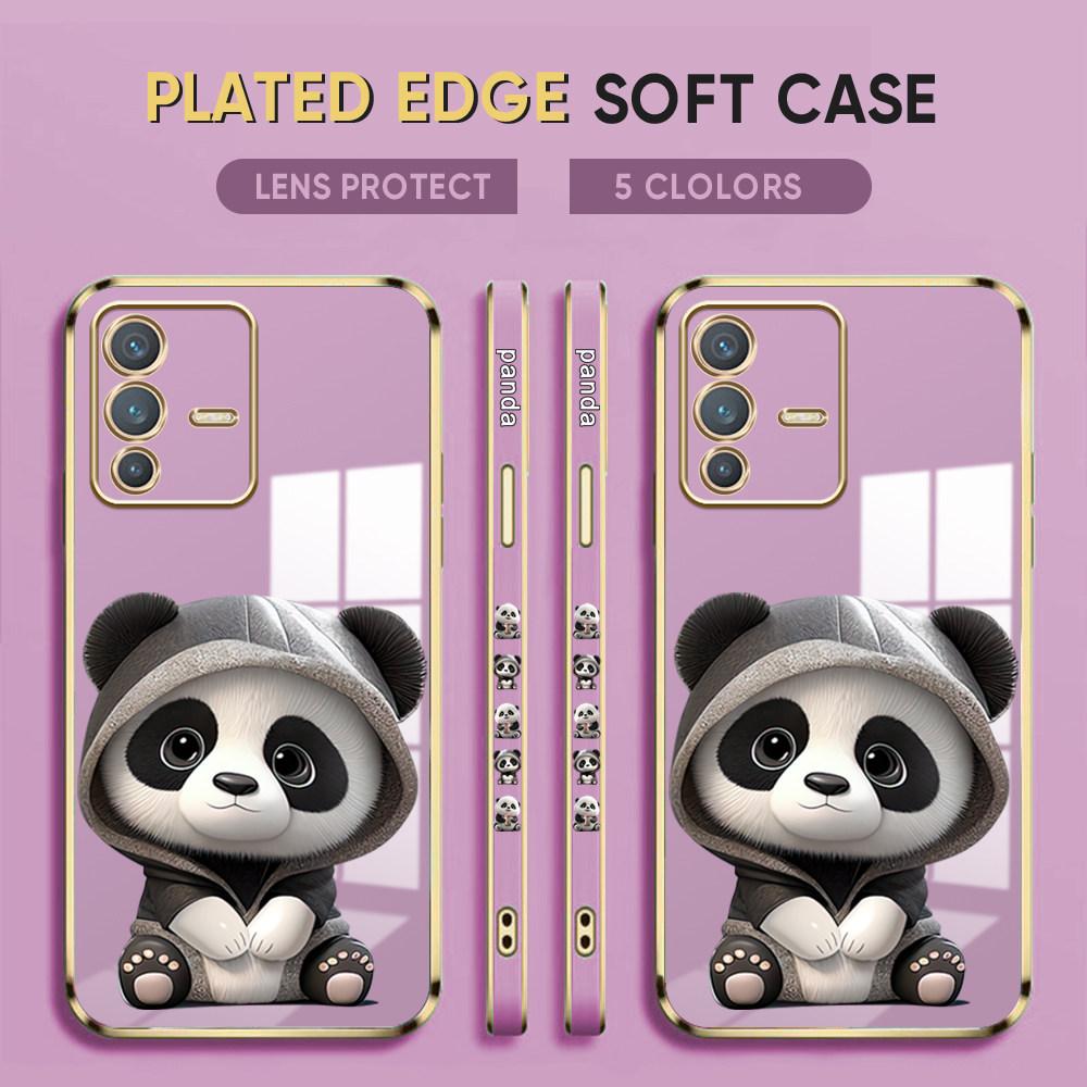For Honor 90 70 50 X7a X9a P30 Pro P40 Lite Infinix Hot 40i 30i Vivo Y22 Y18 V30 Pro V40 Cute Cartoon Panda Soft TPU Full Lens Protect Case