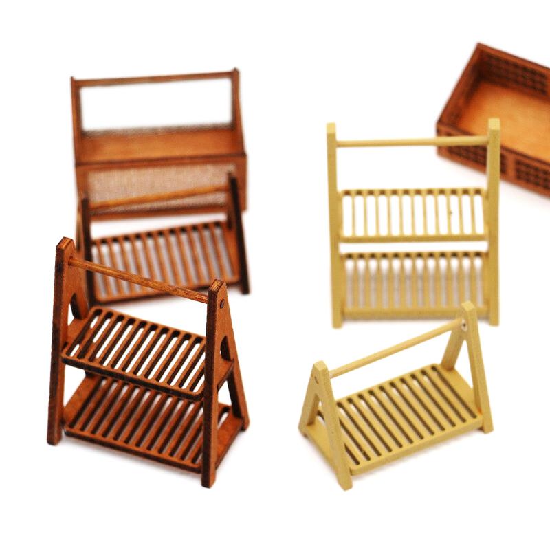 1:12 Dollhouse Miniature Bread Rack Cake Stand Food Storage Shelf Scene Decor