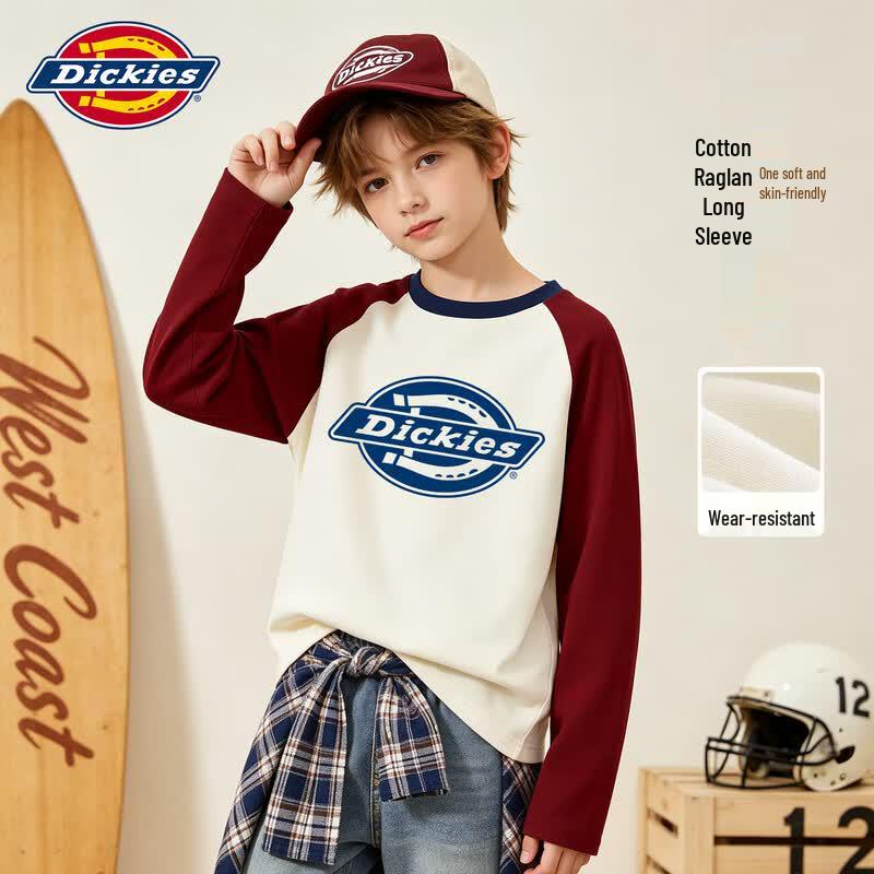 Хлопковая футболка Dickies с длинным рукавом для детей