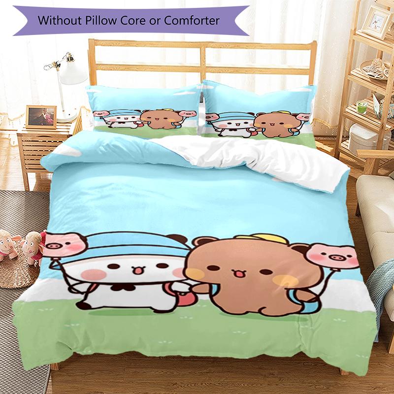 3pcs Bubu Dudu Bedding Set Duvet Cover Closure Includes 1 Duvet Cover & 2 Pillowcases, Soft and Comfortable for All Seasons.
