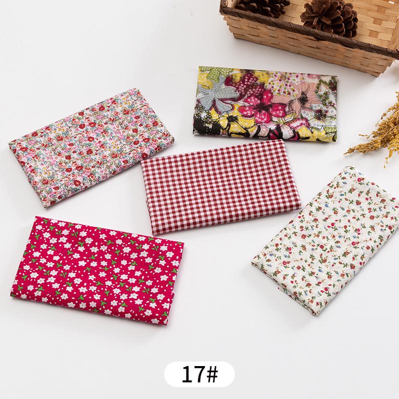 5pcs / Lot Printed Patchwork Cotton Fabric Doll Handmade Accessories Floral Fabrics for DIY