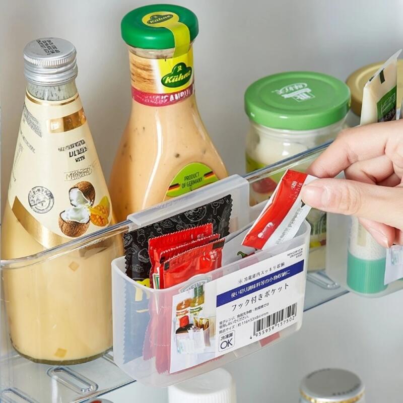 Transparent Food Grade Refrigerator Storage Box Drawer Type Side Door Organizer for Eggs Frozen Food Fresh Keeping Kitchen