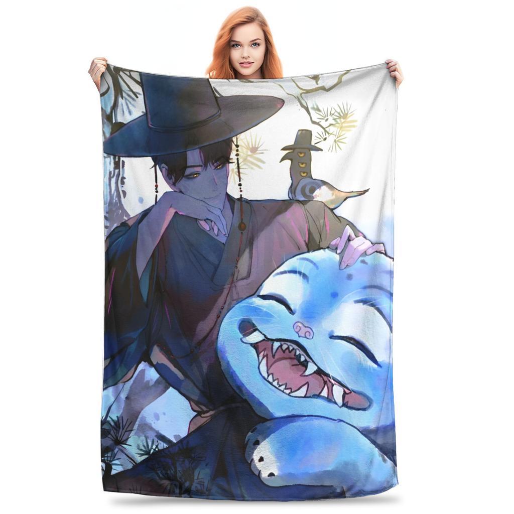 Warm Soft BlanketKids Picnic KPop Demon Hunters Anime Bedding Throws Flannel Bedspread For Couch Bed Print Sofa Bed Cover
