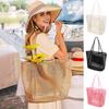 Mesh Beach Bag Portable Large Capacity Shoulder Bag Foldable Tote Bag Summer