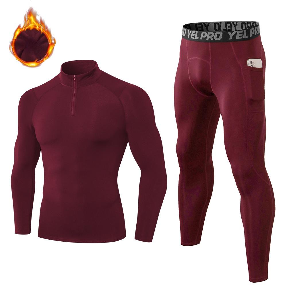 CANGHPGIN Мужской осенне-зимний бархатный костюм для фитнеса, облегающая тренировочная спортивная одежда