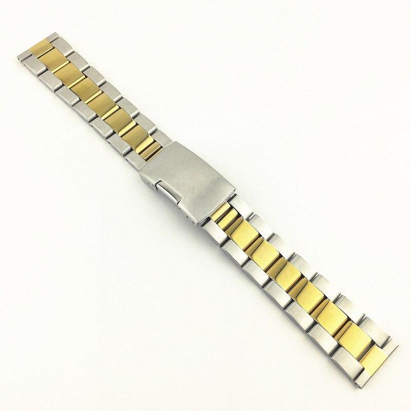 Stainless Steel Metal Watchband Bracelet 18mm 20mm 22mm 24mm 26mm 28mm 30mm Watch Band Wrist Strap Black Silver Gold Accessories