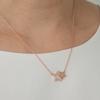 Монография Звездный Столкновение Ожерелье Mgnl0386 Позолоченное 14K Золотом (Розовое золото)
