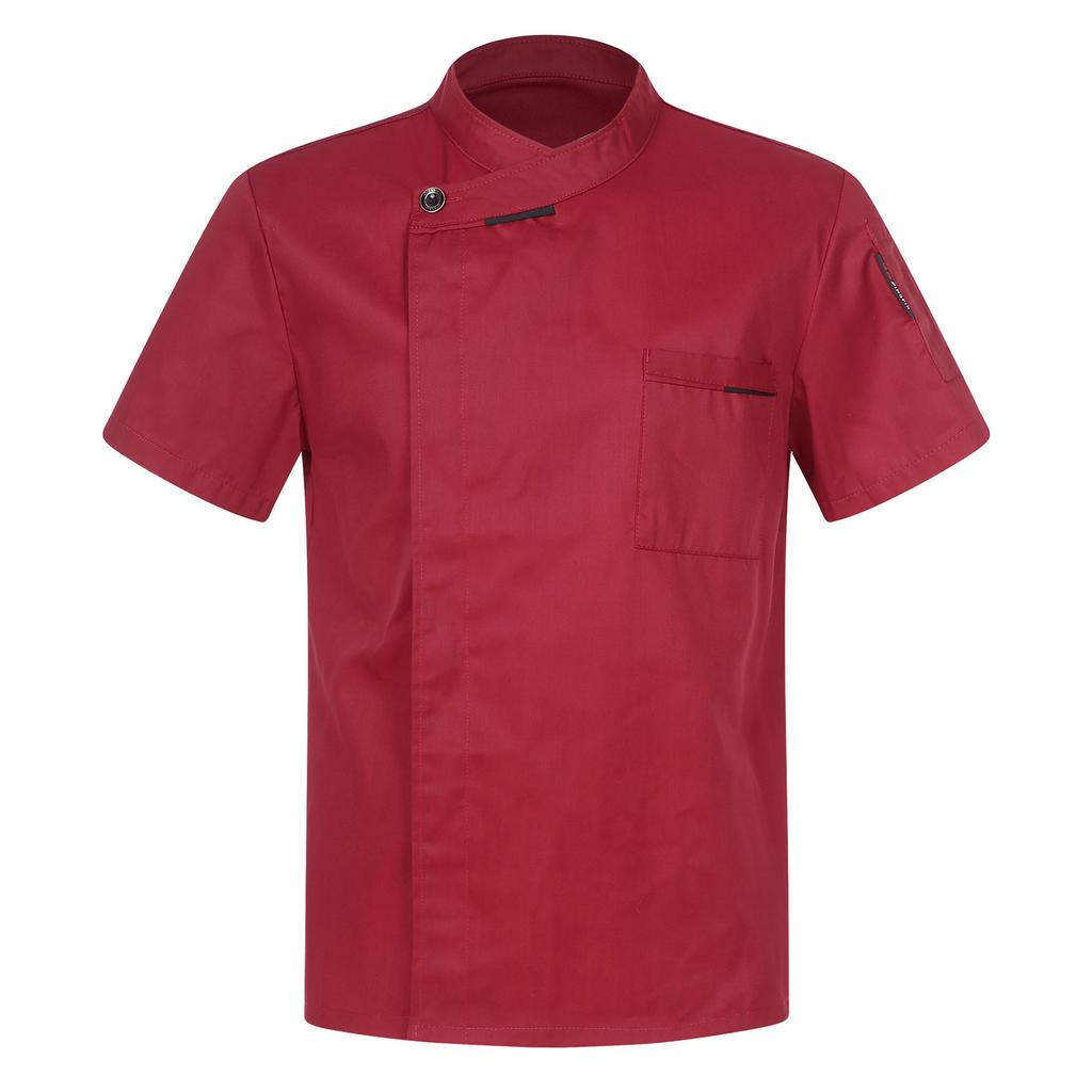 Unisex Chef Coat with Cross-Over Collar - Professional Kitchen Uniform for Men/Women, Restaurant Cook Jacket with Pockets