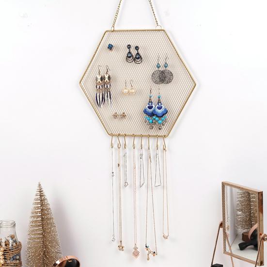 Настенный держатель для сережек, настенный органайзер для ювелирных изделий, простая установка, многоцелевая подвесная стойка для ювелирных изделий с крючками