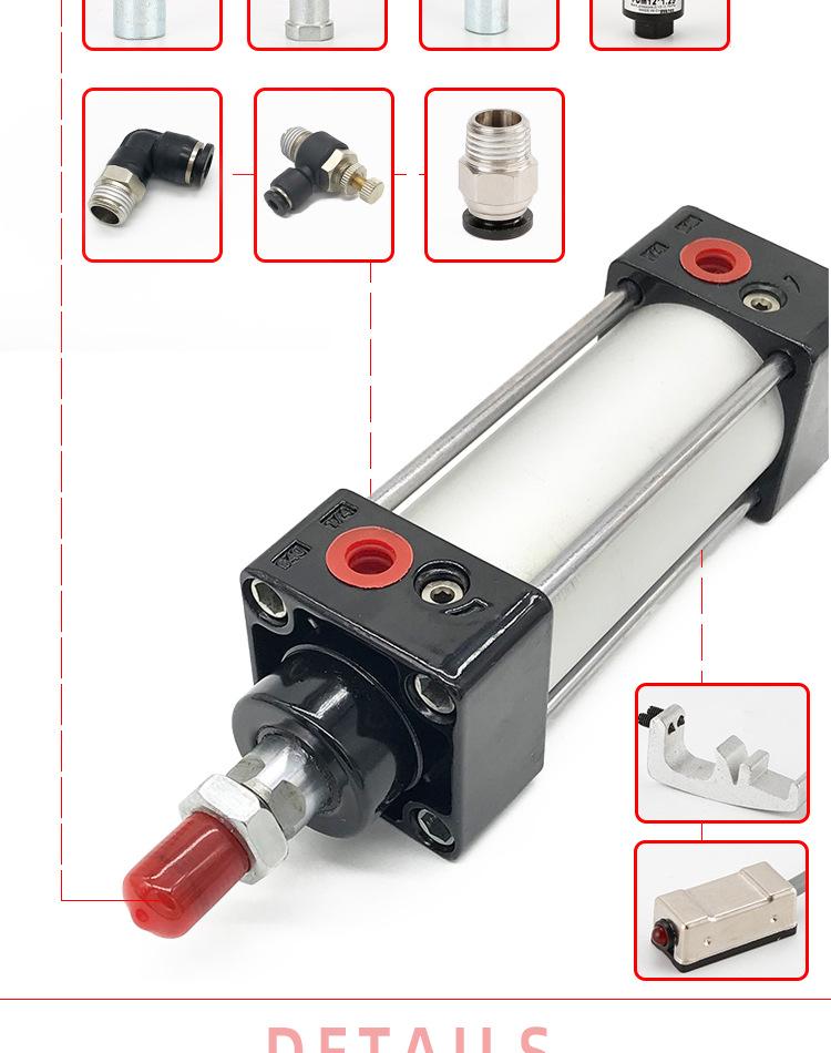 Алюминиевый магнитный цилиндр Yadeke SC125*150 регулируемый с нестандартным поршневым штоком
