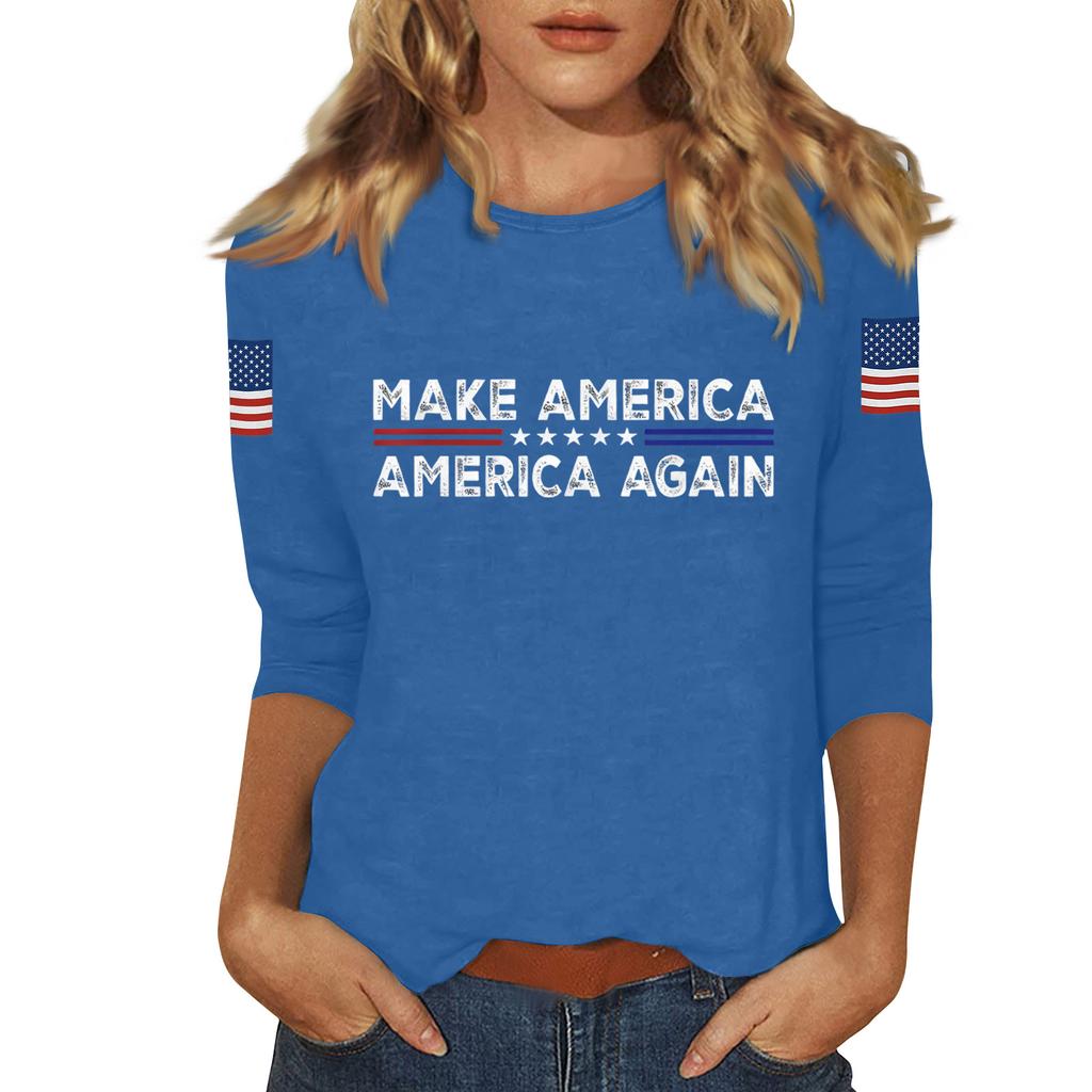 Women's Casual Fashionable Sexy Comfortable Neck Three-Quarter Sleeve Top