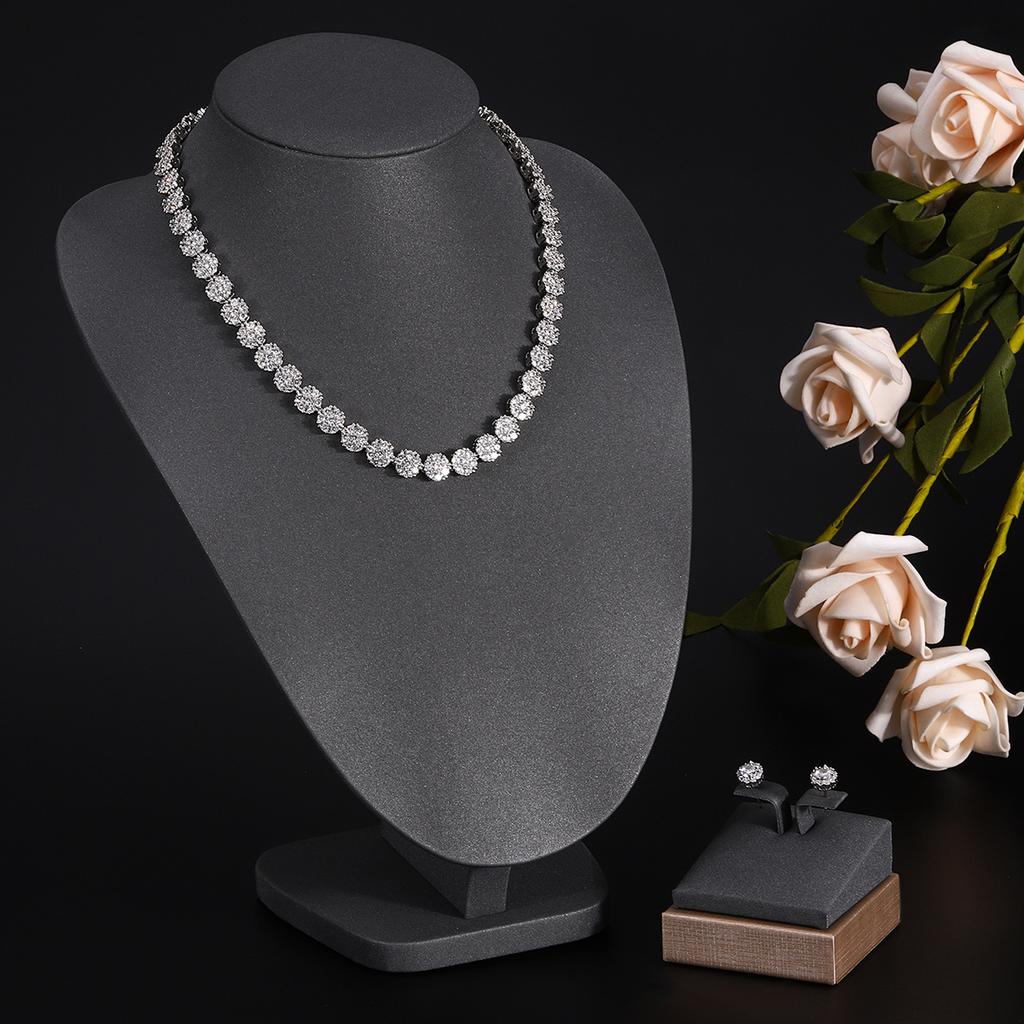 Ювелирные изделия в европейском и американском стиле, ожерелье с каплями воды из циркона, женственное свадебное платье, высококачественные свадебные украшения, комплект сережек-гвоздиков