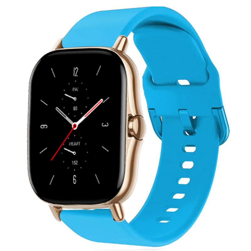 Спортивный ремешок для Amazfit GTS-GTR-4-3-2-2e-Mini-Pro-stratos 2 3, силиконовый ремешок для часов Correa Amazfit bip-US-3-pro 20 мм 22 мм