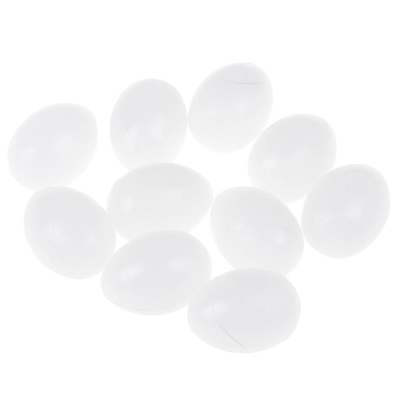 10Pcs NEW Dummy Fake Eggs Hatching Supplies White Solid Plastic Solid Pigeon Eggs