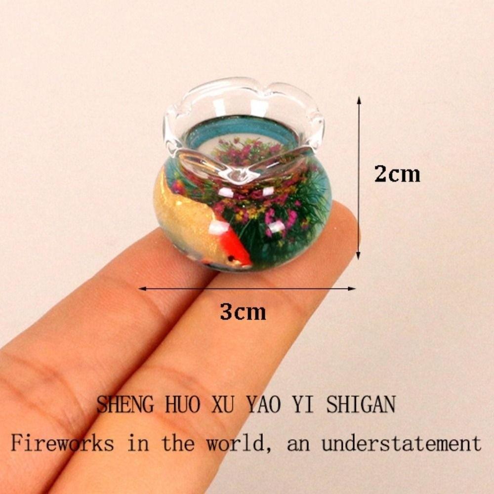 3*2cm 1/12 Fish Tank Plastic Fish Tank Bowl Dollhouse Decals 1/6 1/12 Dollhouse Decoration