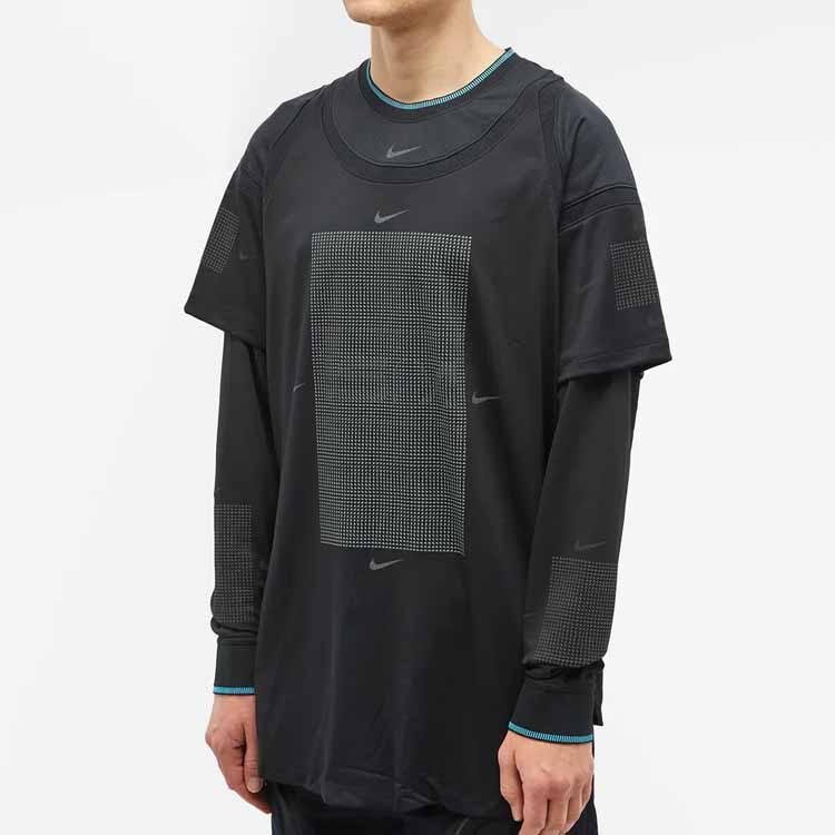 Nike Многоконтурная футболка с длинными рукавами ISPA Series FW23, топы унисекс, черные FB2706-010