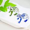 Felimoa Frog Figurine, K9 Crystal Glass, Approx. 7.5cm, Decorative Item, Set of 2 Colors