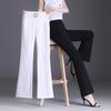 Korean Casual Pants for Women with Versatile Black Bell-bottom Pants New Style Trousers Large Size Loose Micro-flare Pants High-waisted Pants