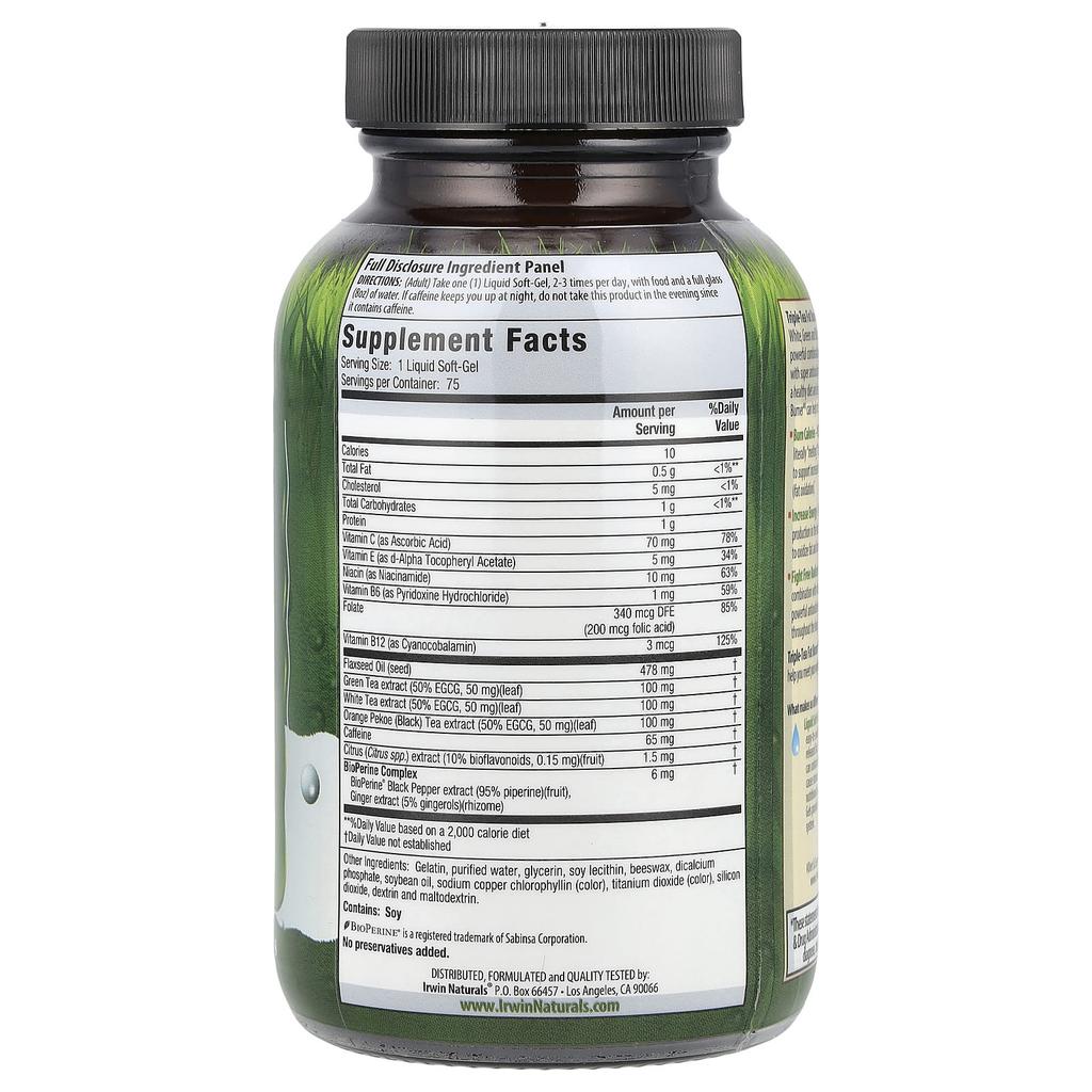 Triple-Tea Fat Burner®, 75 Liquid Softgels