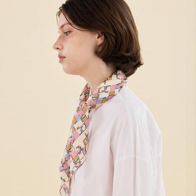 2DREAMERS Doodle Grid Silk Scarf