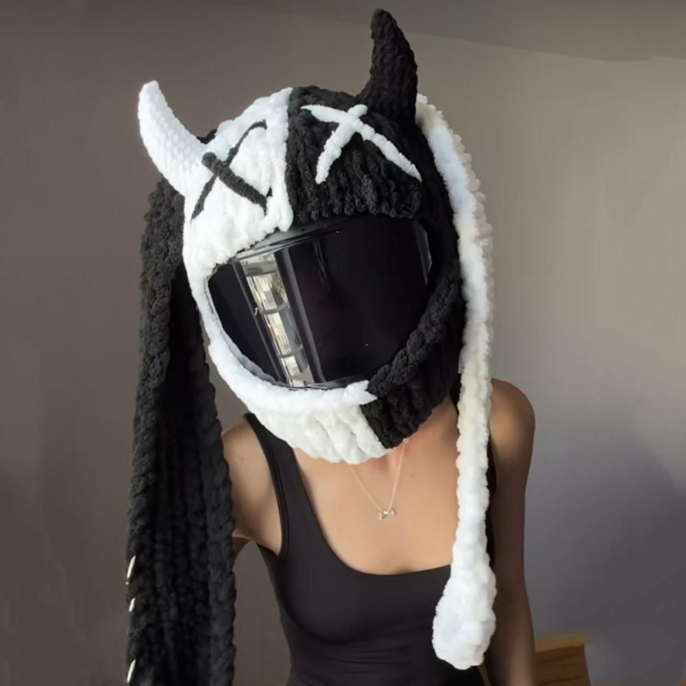 Универсальный плюшевый чехол для мотоциклетного шлема, плюшевые чехлы для шлема в виде полного кролика для рождественских подарков, украшение для мотоциклетного шлема, стайлинг