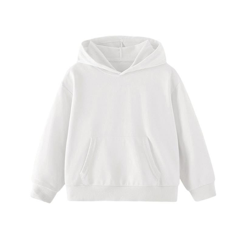 2-10 Years Kids Solid Color Hooded Pullover Sweatshirt
