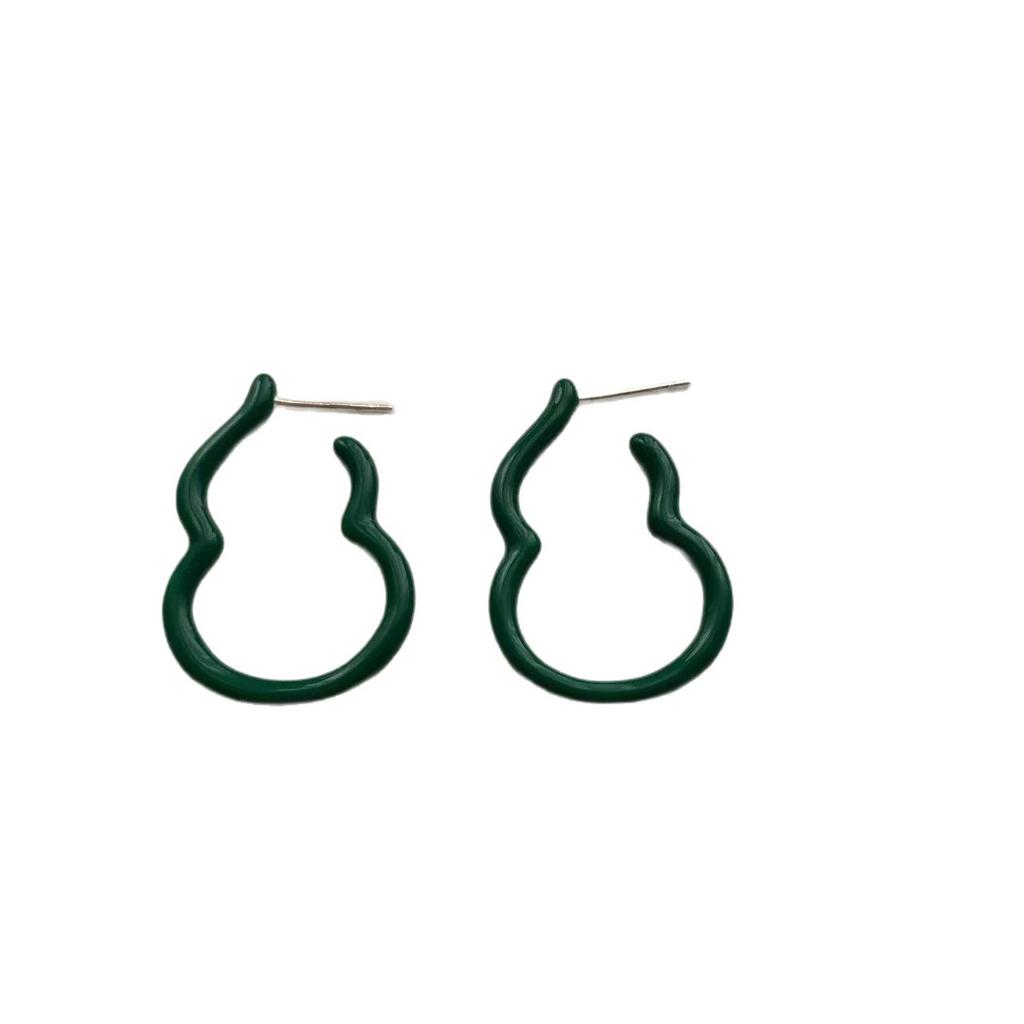 Irregular Curve Oil Drip Earrings Earrings Three-Dimensional Fashion Personality Temperament Advanced Sense Line Smart Retro Earrings