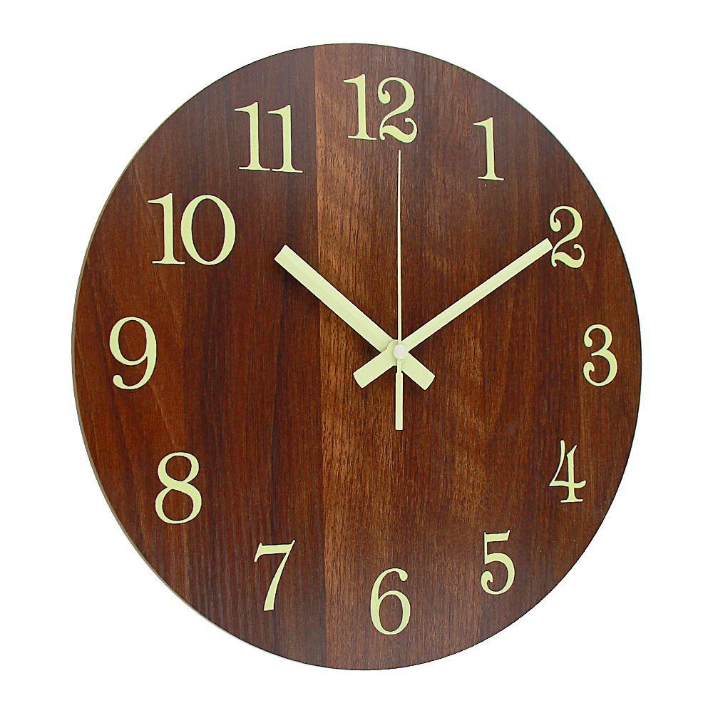 Quartz Movement Retro Wall Clock Luminous Wall Hanging Clock Quiet Rustic Wall Clock  for Office